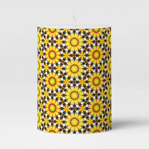 Sunny Bright Flower Pillar Candle