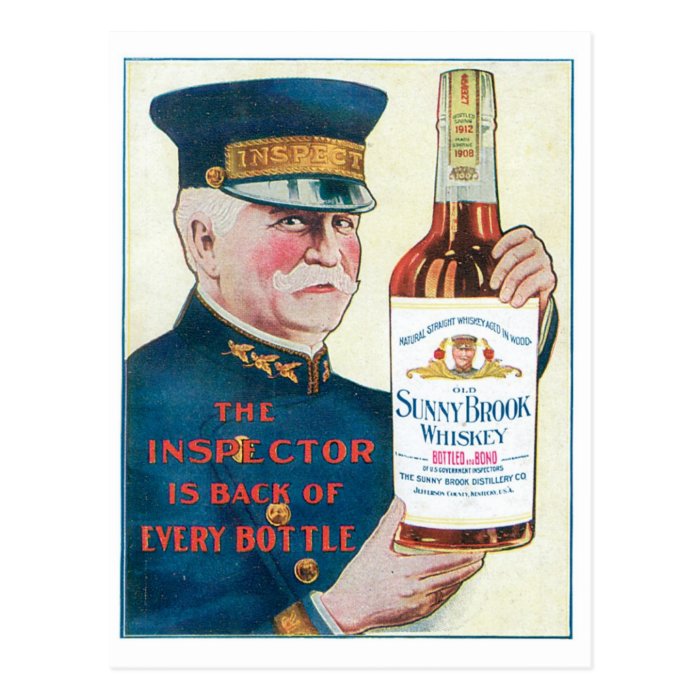Sunny Brook Whiskey Vintage Drink Ad Art Post Card