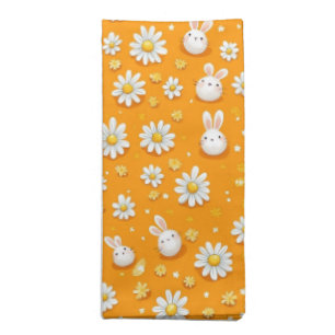 Sunny Bunnies & Daisies Cloth Napkin