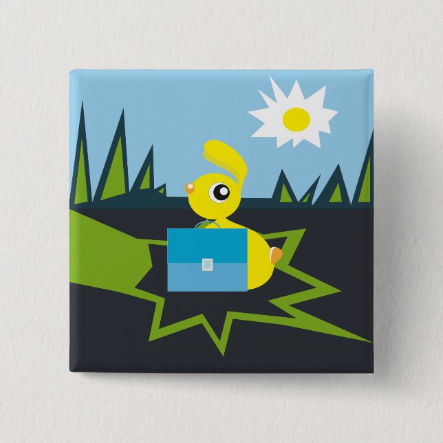 Sunny Bunny Pinback Button (Front)