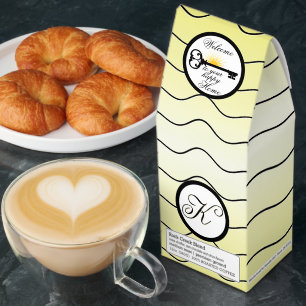 Sunny Butter Yellow Happy Home Key Initial Roasted Coffee