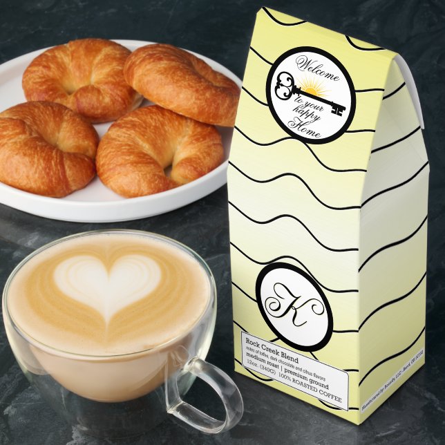 Sunny Butter Yellow Happy Home Key Initial Roasted Coffee (Breakfast)