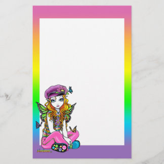 "Sunny" Butterfly Rainbow Fairy Art Stationery