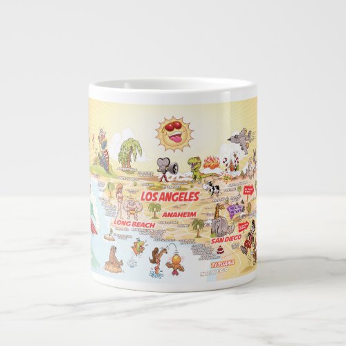 Sunny California Beach Paradise Jumbo Mug