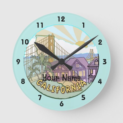 Sunny California custom name Clock