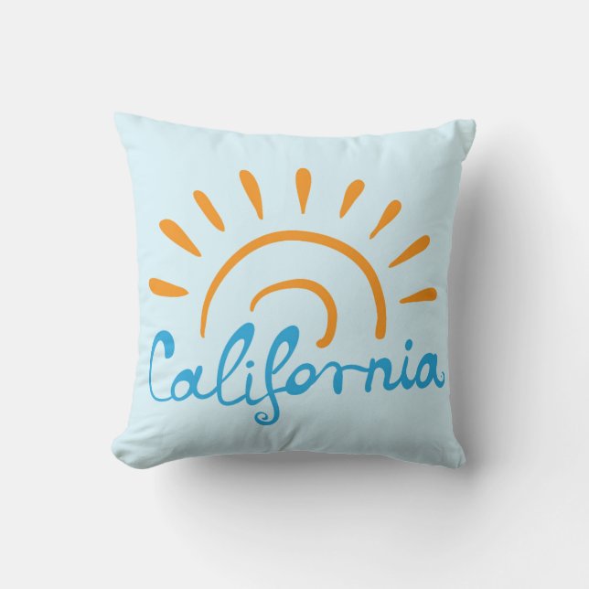 Sunny California Logo Throw Pillow (Front)