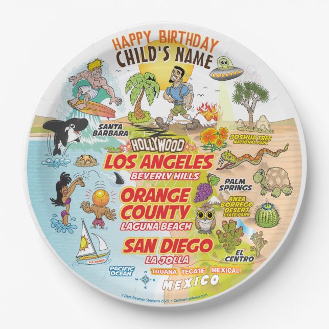 Sunny California Paper Plates (Front)