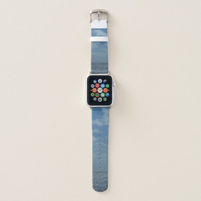 Sunny Caribbean Sea Blue Ocean Apple Watch Band (Front)
