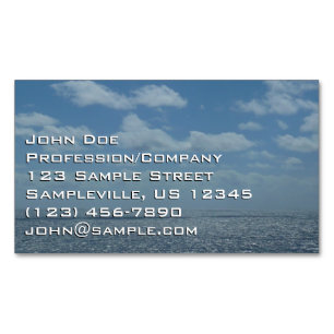 Sunny Caribbean Sea Blue Ocean Business Card Magnet