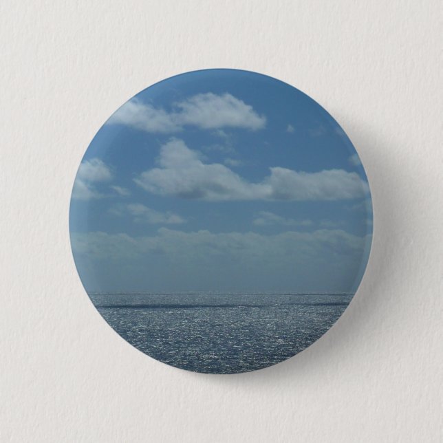 Sunny Caribbean Sea Blue Ocean Button (Front)