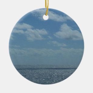 Sunny Caribbean Sea Blue Ocean Ceramic Ornament