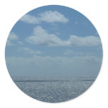 Sunny Caribbean Sea Blue Ocean Classic Round Sticker