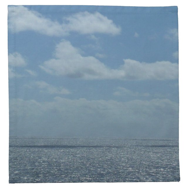 Sunny Caribbean Sea Blue Ocean Cloth Napkin (Front)