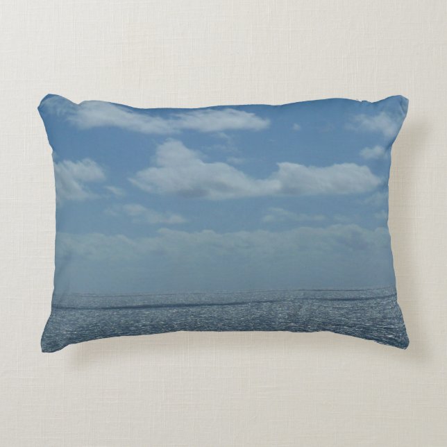Sunny Caribbean Sea Blue Ocean Decorative Pillow (Front)