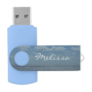 Sunny Caribbean Sea Blue Ocean Flash Drive