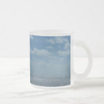 Sunny Caribbean Sea Blue Ocean Frosted Glass Coffee Mug