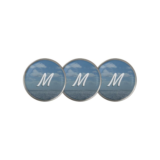 Sunny Caribbean Sea Blue Ocean Golf Ball Marker (3 Up)