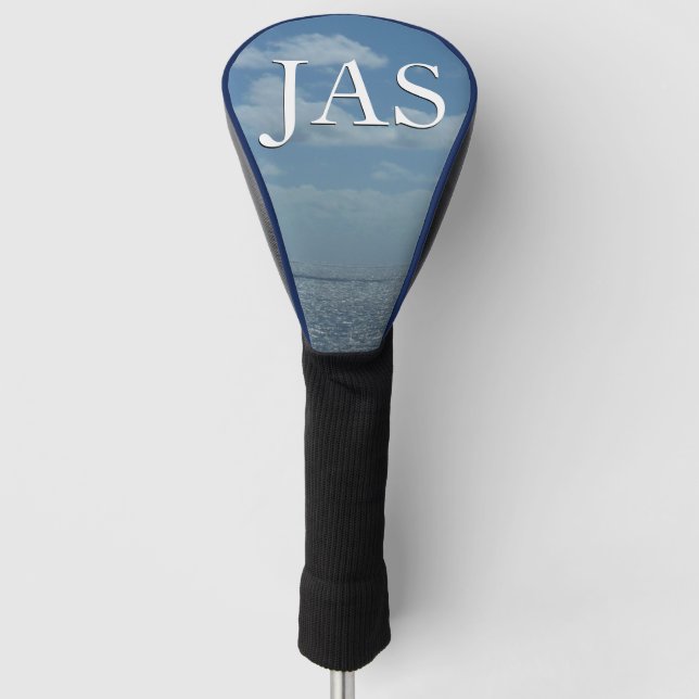 Sunny Caribbean Sea Blue Ocean Golf Head Cover (Front)