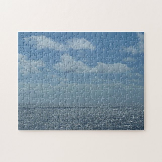 Sunny Caribbean Sea Blue Ocean Jigsaw Puzzle (Horizontal)