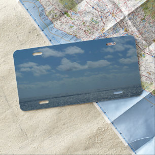 Sunny Caribbean Sea Blue Ocean License Plate