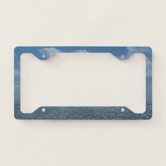 Sunny Caribbean Sea Blue Ocean License Plate Frame (Front)