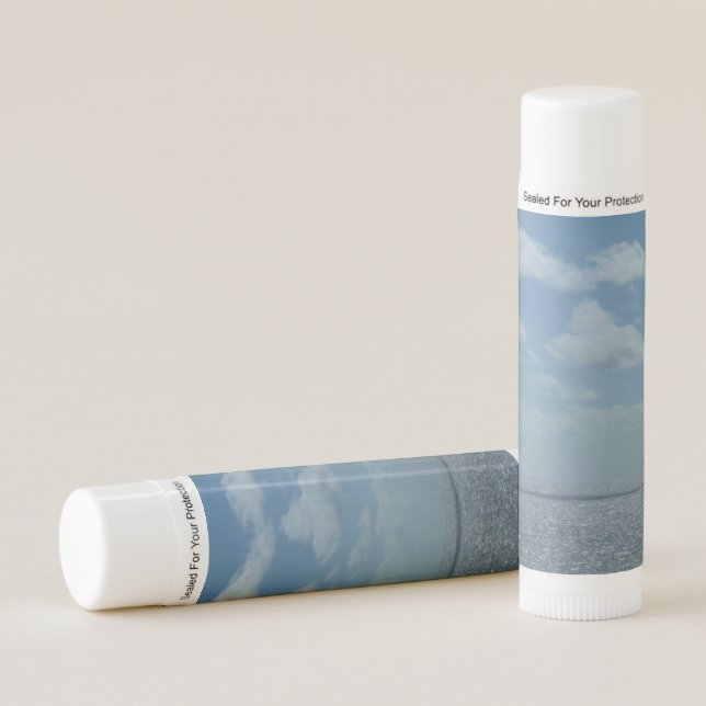 Sunny Caribbean Sea Blue Ocean Lip Balm (Front)