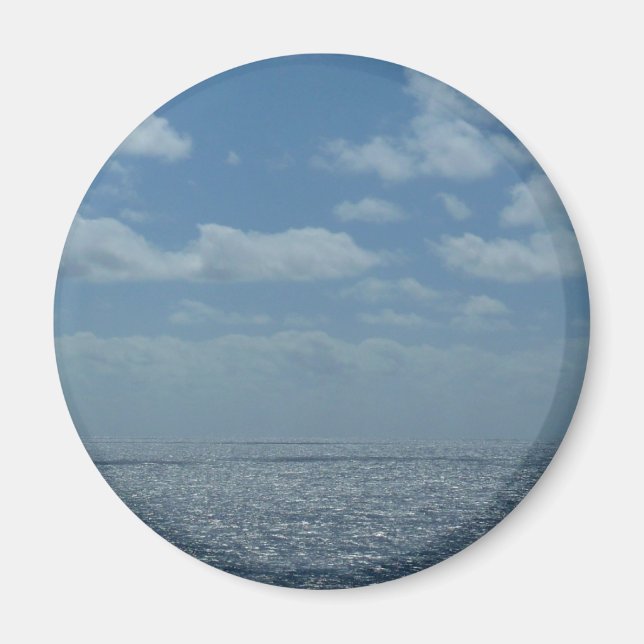 Sunny Caribbean Sea Blue Ocean Magnet (Front)