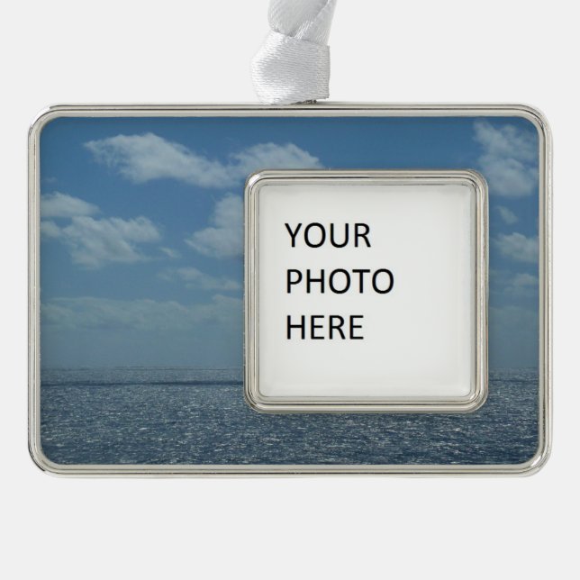 Sunny Caribbean Sea Blue Ocean Ornament (Front)