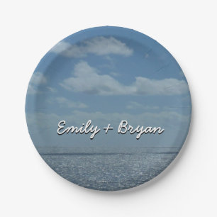 Sunny Caribbean Sea Blue Ocean Paper Plates