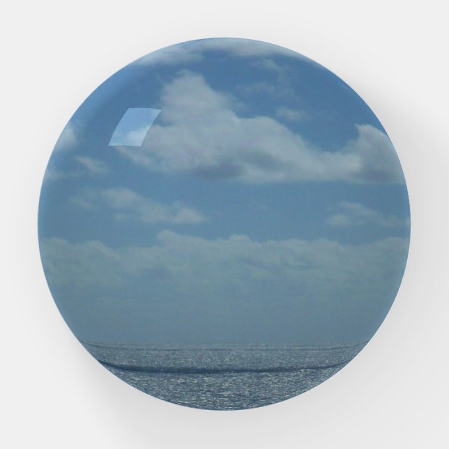 Sunny Caribbean Sea Blue Ocean Paperweight (Front)