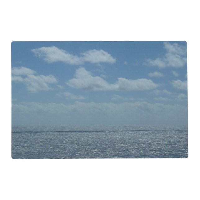 Sunny Caribbean Sea Blue Ocean Placemat (Front)