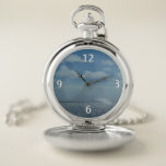 Sunny Caribbean Sea Blue Ocean Pocket Watch