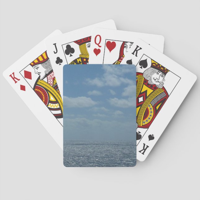 Sunny Caribbean Sea Blue Ocean Poker Cards (Back)