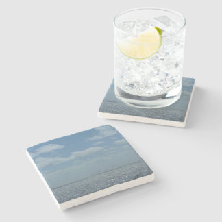 Sunny Caribbean Sea Blue Ocean Stone Coaster