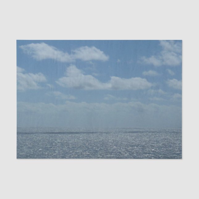 Sunny Caribbean Sea Blue Ocean Tissue Paper (Front)