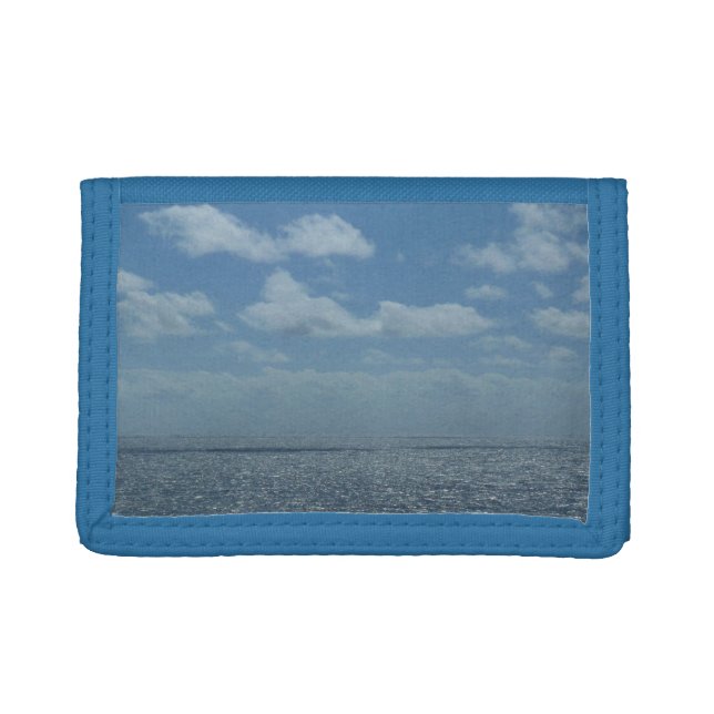 Sunny Caribbean Sea Blue Ocean Trifold Wallet (Front)