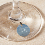 Sunny Caribbean Sea Blue Ocean Wine Glass Charm
