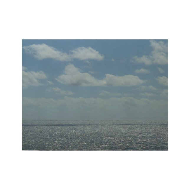 Sunny Caribbean Sea Blue Ocean Wood Poster (Front)