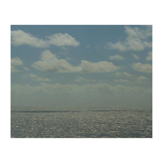 Sunny Caribbean Sea Blue Ocean Wood Wall Art (Front)