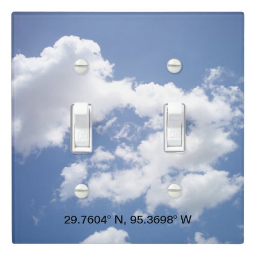 Sunny Cheerful Blue Sky White Clouds Custom Light Switch Cover