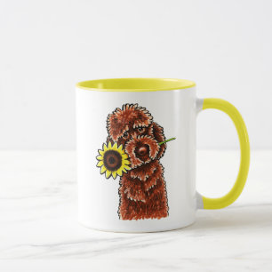 Sunny Chocolate Labradoodle Off-Leash Art™ Mug