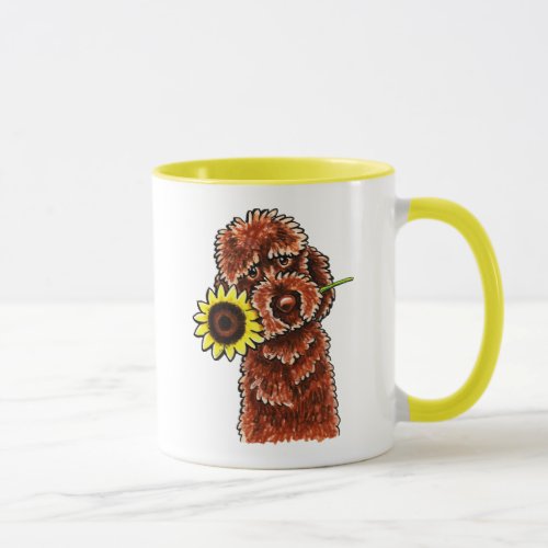 Sunny Chocolate Labradoodle Off_Leash Art Mug