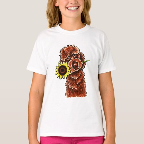 Sunny Chocolate Labradoodle Off_Leash Art T_Shirt