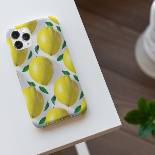 Sunny Citrus Bliss Lemon Pattern Iphone Case
