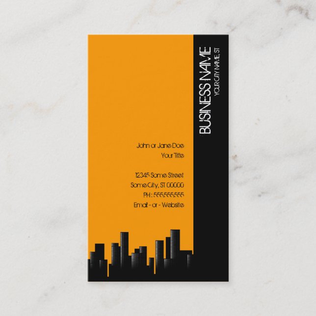 sunny cityscape business card (Front)