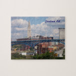Sunny Cleveland OH Puzzle<br><div class="desc">Cleveland, Ohio can look really great, on those occasions that there is sun and fluffy white clouds. This image ( an original recent photo by WestCreek) is used to make an interesting and challenging puzzle, which comes in its own tin with this image on the lid. Great gift for those...</div>