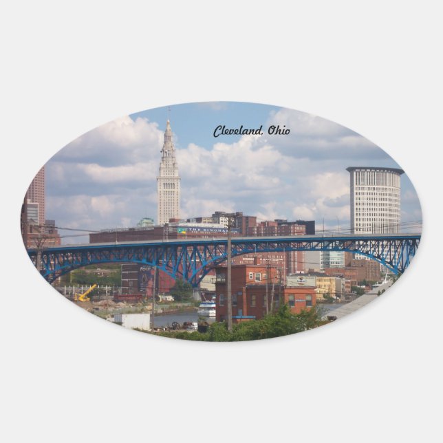 Sunny Cleveland Ohio Oval Sticker (Front)