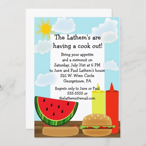 Sunny Cookout Invitation