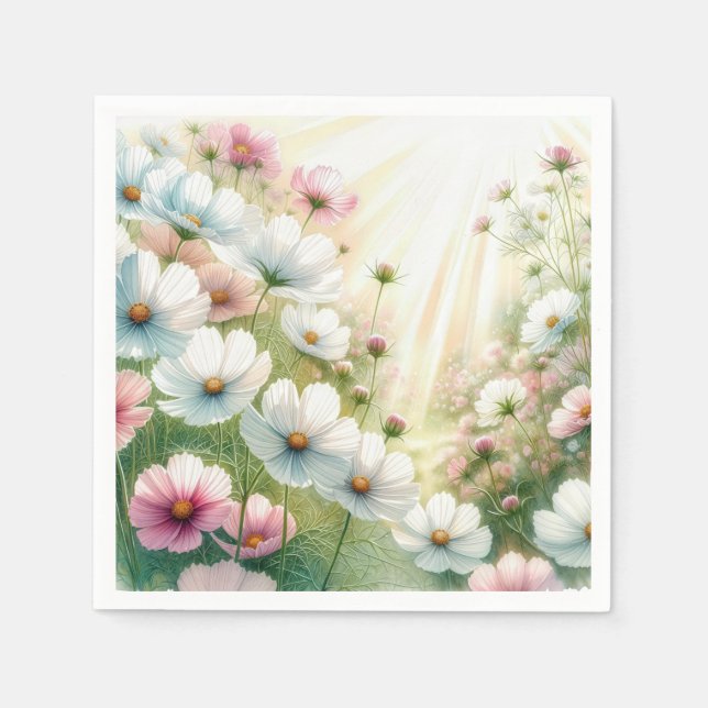 Sunny Cosmos Garden Napkins (Front)