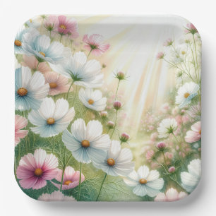Sunny Cosmos Garden Paper Plates